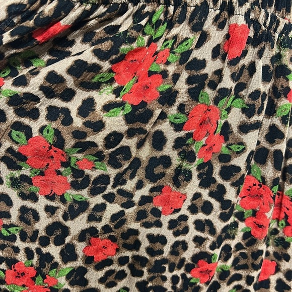 Leopard Print Dress with Red Floral Accents - Picture 9 of 9